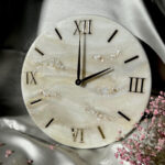 Geode Resin Clock with Natural Stones